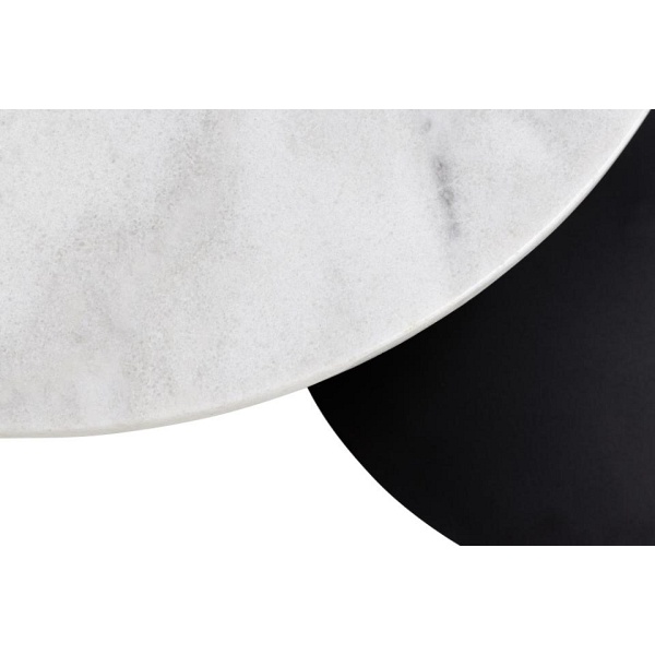 Stolik kawowy Lahti biały marmur/ czarny - ACTONA